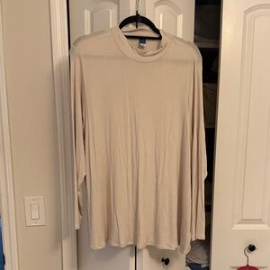 Old Navy Luxe Ribbed Cream Mock Neck Top